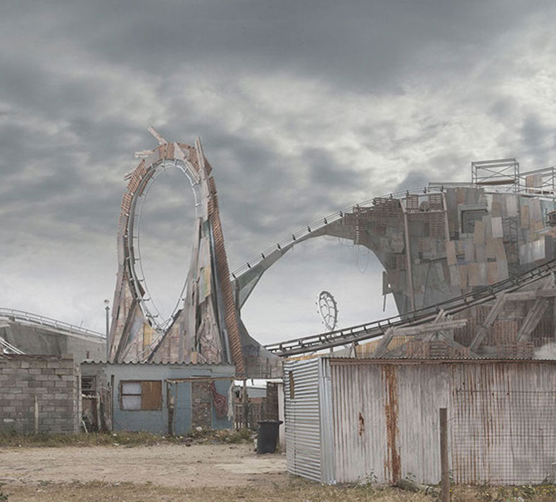 Justin Plunkett's photo of an abandoned rollercoaster that has fallen into disrepair